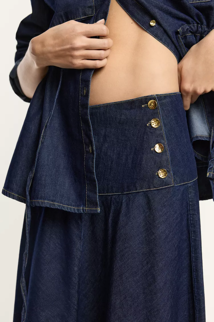 Falda midi denim ligero - Imagen 2