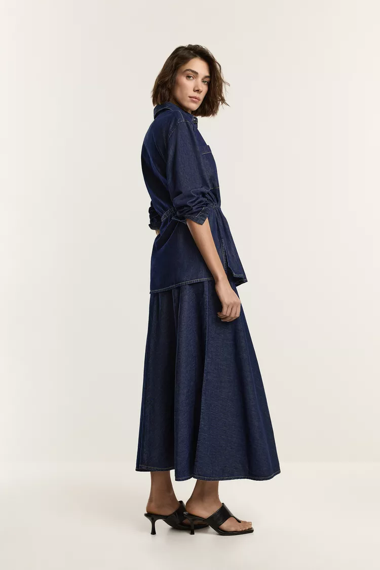 Falda midi denim ligero - Imagen 3