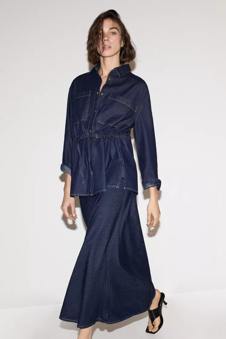 Falda midi denim ligero - Imagen 4